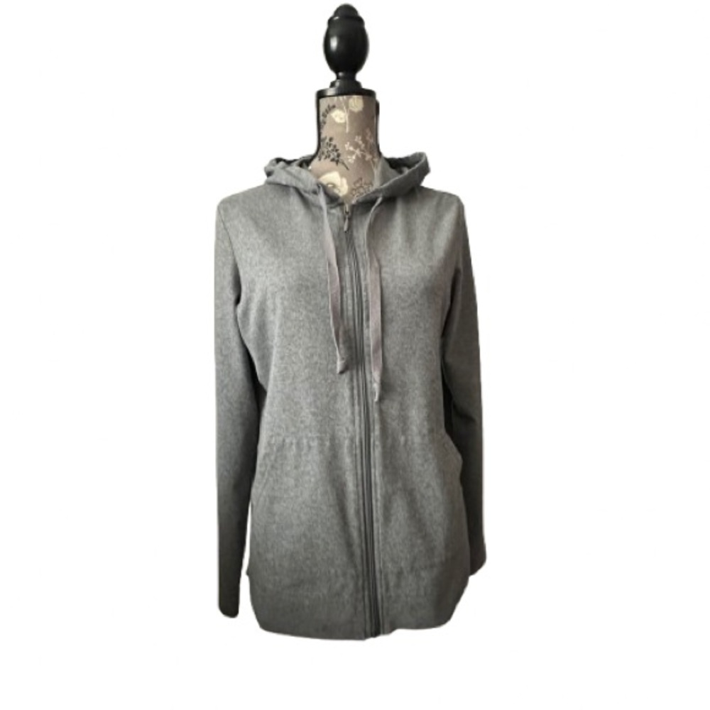 Athletic Works Girl's L (12-14) Gray Zip-Up Sporty Athletic Long Sleeves Hoodie